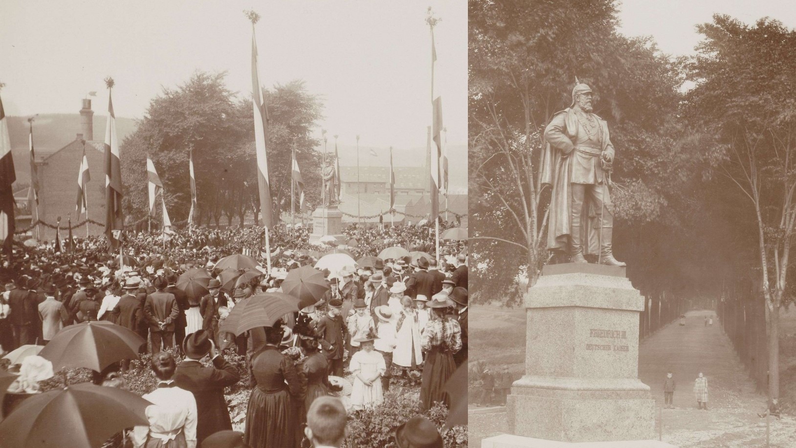 Einweihung des Kaiser Friedrich Denkmals von Wilhelm Albermann am 18. August 1900